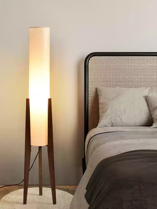 Triluxe Lampadaire en Bois Et Tissu Moderne