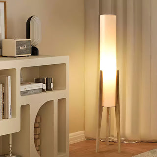 Triluxe Lampadaire en Bois Et Tissu Moderne
