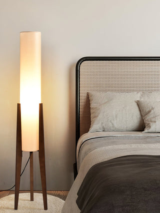 Triluxe Lampadaire en Bois Et Tissu Moderne
