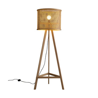 Olsolyra Lampadaire en Rotin Tressé à Trois Pieds