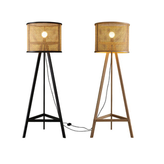 Olsolyra Lampadaire en Rotin Tressé à Trois Pieds