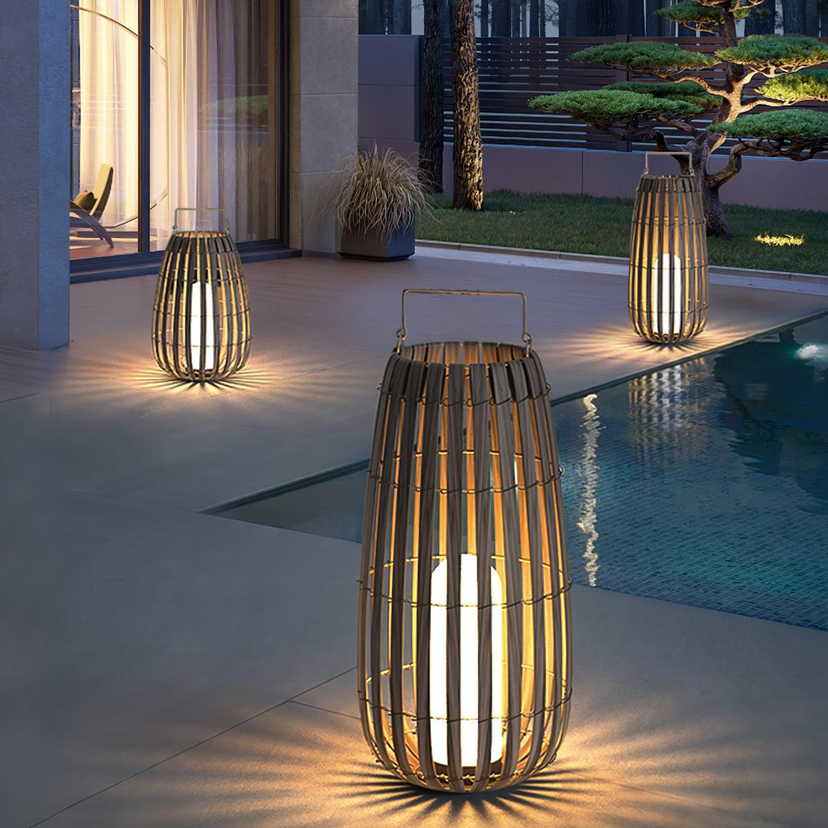 Vereris Lampe Extérieure Lanterne Tressée Tropic