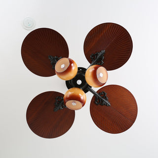 Ventilateur de plafond Solara Tropical en verre avec lumière