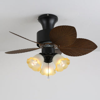 Marvella Plafonnier Ventilateur Vintage en Bois