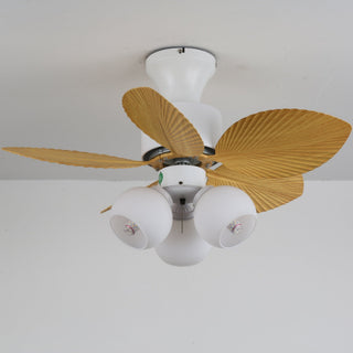 Marvella Plafonnier Ventilateur Vintage en Bois