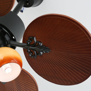 Ventilateur de plafond Solara Tropical en verre avec lumière