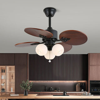 Ventilateur de plafond Solara Tropical en verre avec lumière