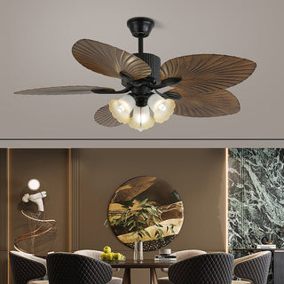 Ventilateur de plafond Solara Tropical en verre avec lumière