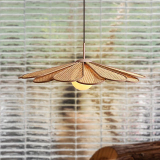 Luma Suspension Abat-jour Pétale Rattan-Luire