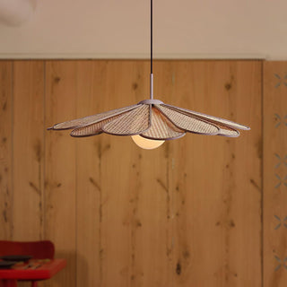 Luma Suspension Abat-jour Pétale Rattan-Luire