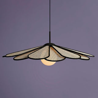 Luma Suspension Abat-jour Pétale Rattan-Luire