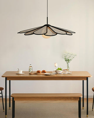 Luma Suspension Abat-jour Pétale Rattan-Luire
