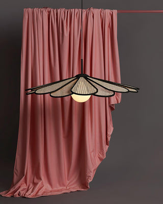 Luma Suspension Abat-jour Pétale Rattan-Luire