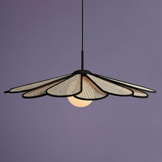 Luma Suspension Abat-jour Pétale Rattan-Luire