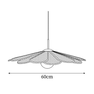 Luma Suspension Abat-jour Pétale Rattan-Luire