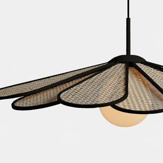 Luma Suspension Abat-jour Pétale Rattan-Luire