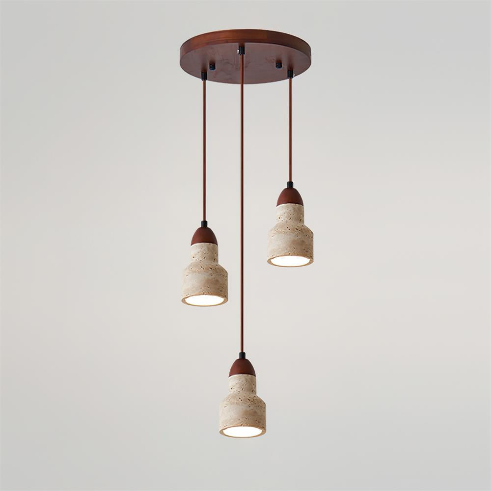 Eluno Pendant Lamp Set Multi-Light Travertine-Neutral Decor