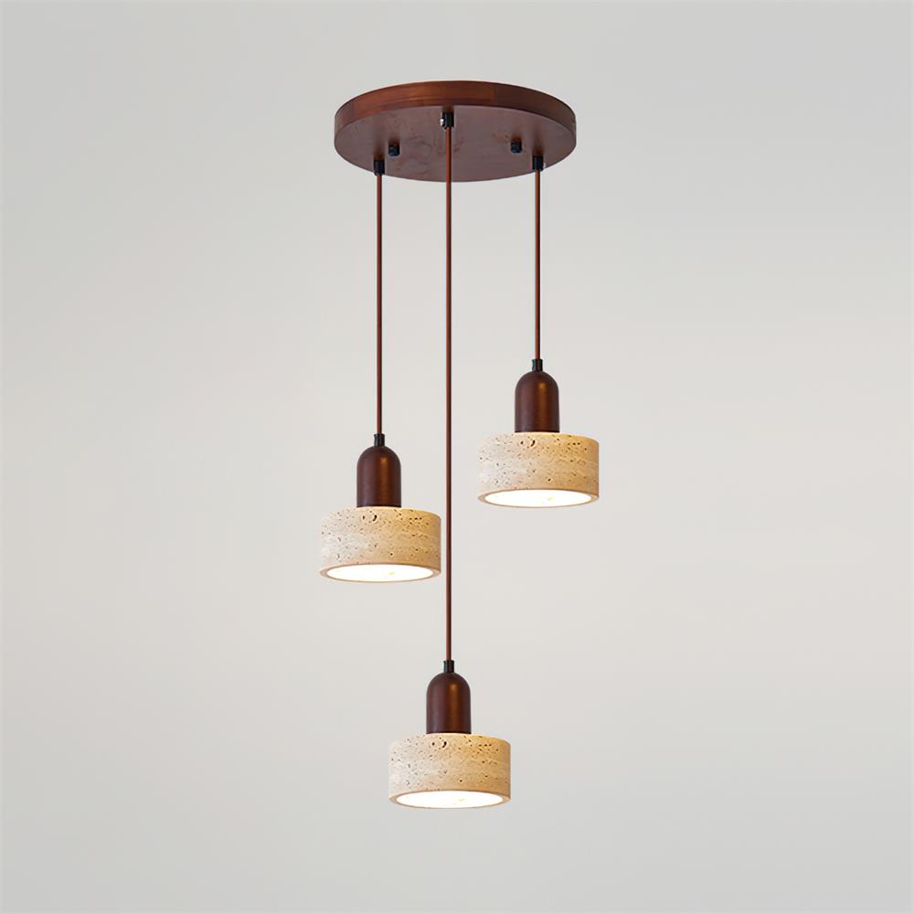 Eluno Pendant Lamp Set Multi-Light Travertine-Neutral Decor