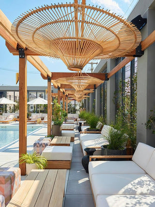 Lustra Lustre en Rattan Naturel