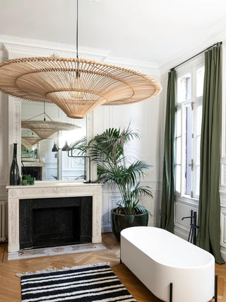 Lustra Lustre en Rattan Naturel