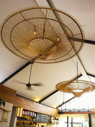 Lustra Lustre en Rattan Naturel