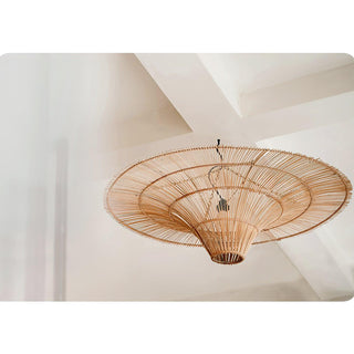 Lustra Lustre en Rattan Naturel
