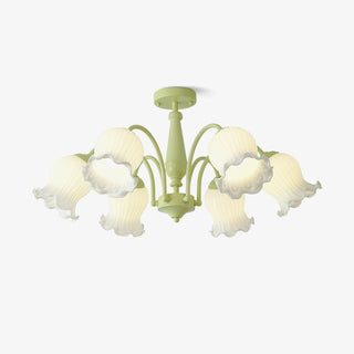 Lustra Lustre Trompette Fleurs Pétales en Verre Pastel