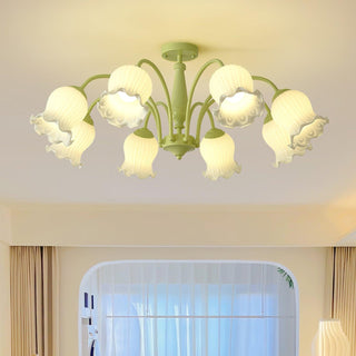 Lustra Lustre Trompette Fleurs Pétales en Verre Pastel
