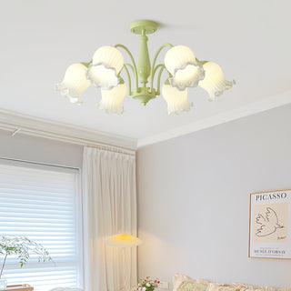 Lustra Lustre Trompette Fleurs Pétales en Verre Pastel