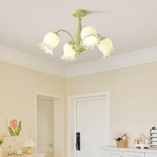 Lustra Lustre Trompette Fleurs Pétales en Verre Pastel