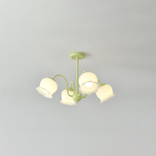 Lustra Lustre Trompette Fleurs Pétales en Verre Pastel