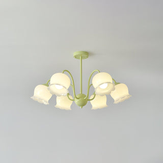 Lustra Lustre Trompette Fleurs Pétales en Verre Pastel