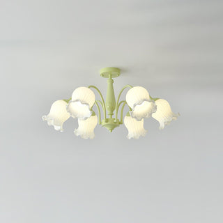 Lustra Lustre Trompette Fleurs Pétales en Verre Pastel