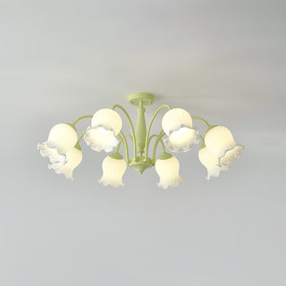 Lustra Lustre Trompette Fleurs Pétales en Verre Pastel