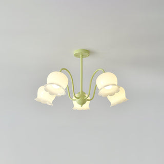 Lustra Lustre Trompette Fleurs Pétales en Verre Pastel