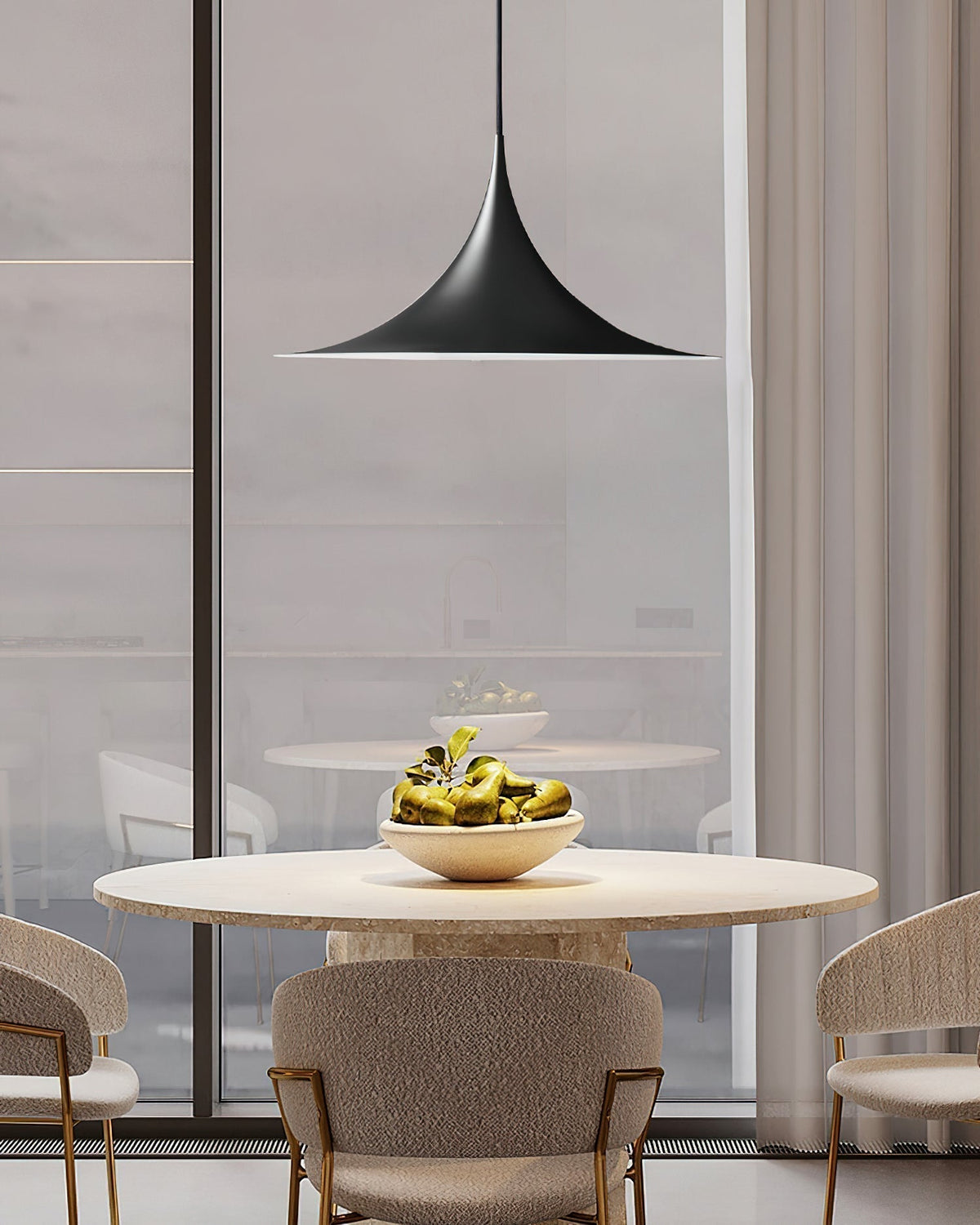 Viro Pendant Lamp Slim Neck and Wide Flare Contemporary Dining-Neutral Decor