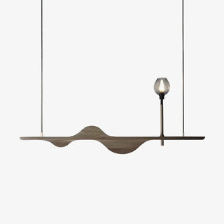 Cushais Vague Bois Pendentif Lumière