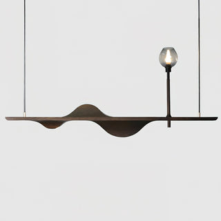 Cushais Vague Bois Pendentif Lumière