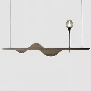 Cushais Vague Bois Pendentif Lumière