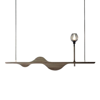 Cushais Vague Bois Pendentif Lumière
