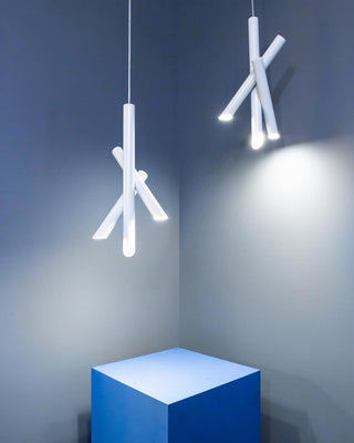 Solara Lampe suspendue tubes aluminium minimaliste