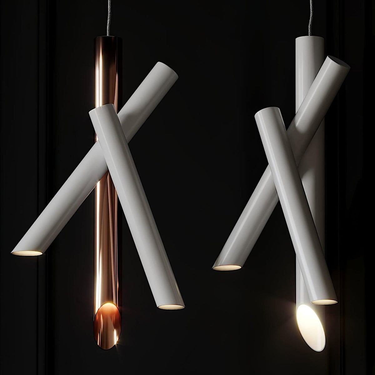 Sorenelle Lampe suspendue tubes aluminium minimaliste