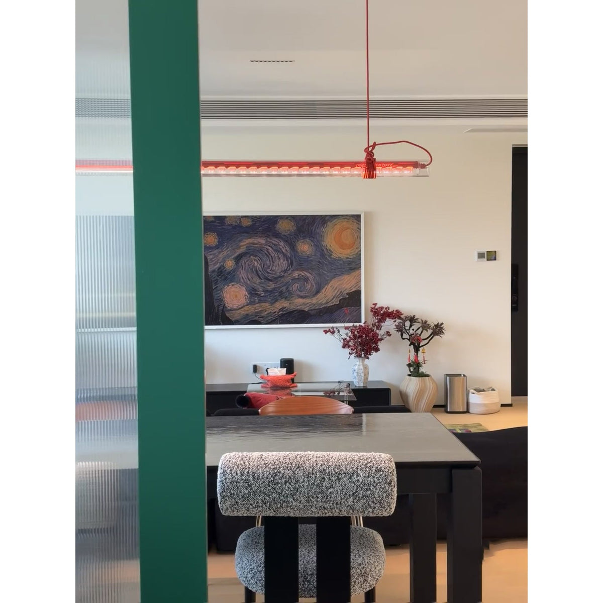 Eronexx Moderne Minimalisme Linéaire LED Verre Lumière Suspension-Cielum