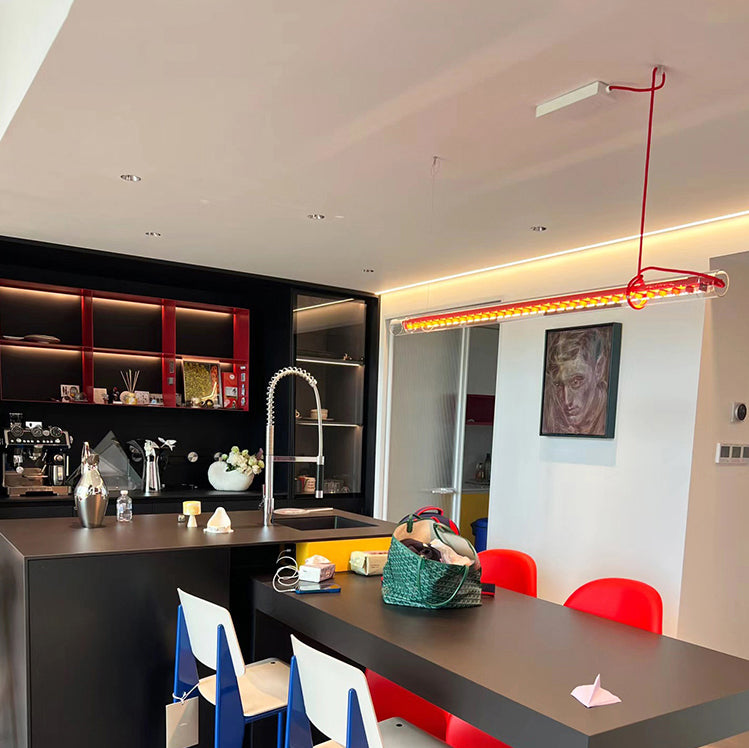 Eronexx Moderne Minimalisme Linéaire LED Verre Lumière Suspension-Cielum
