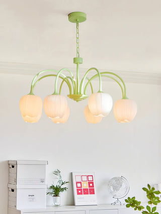 Lustra Lustre Tulipe en Verre Matcha