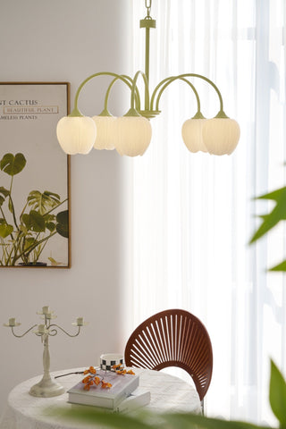 Lustra Lustre Tulipe en Verre Matcha