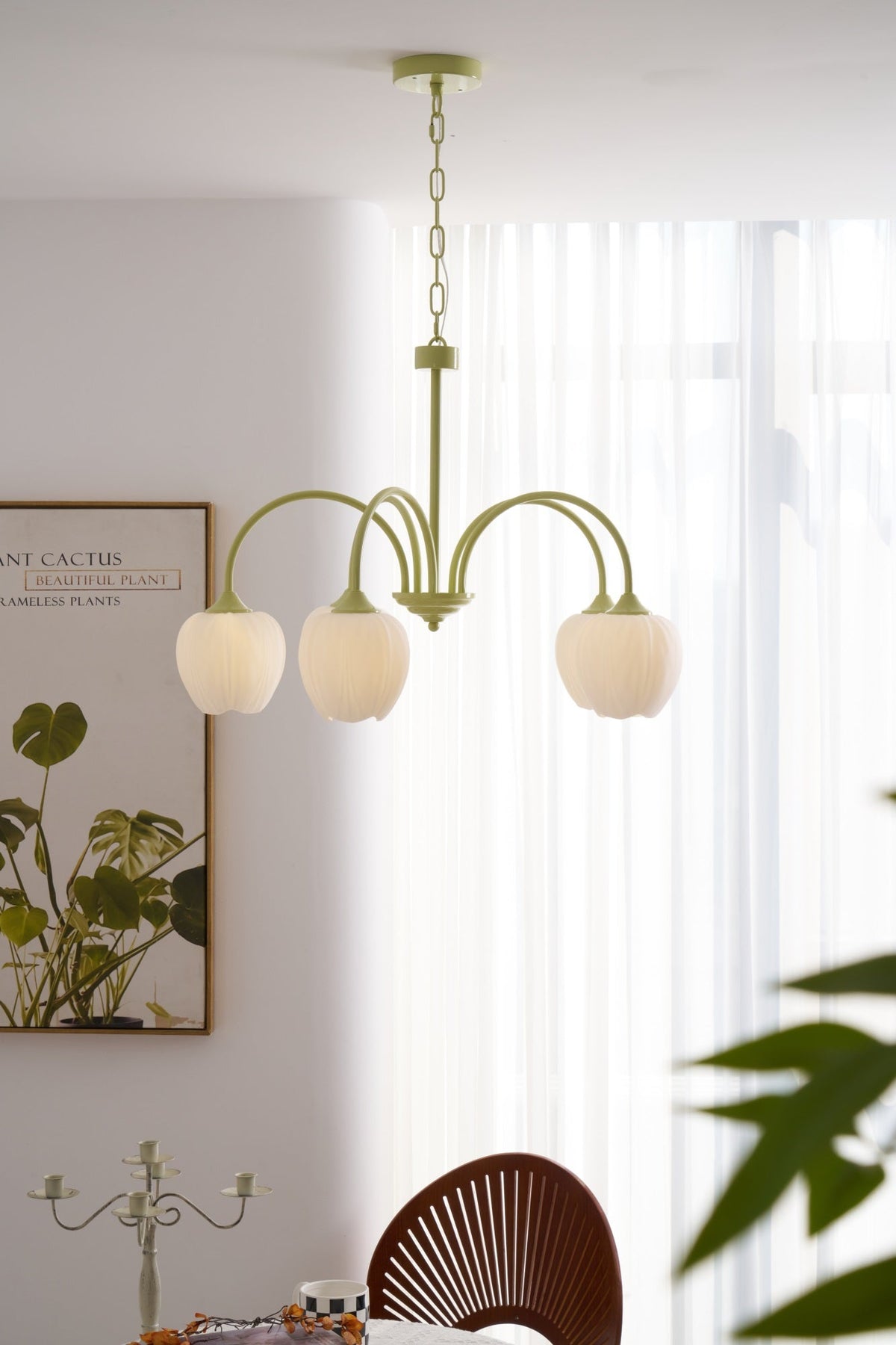 Dareya Lustre Tulipe en Verre Matcha