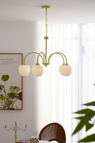 Lustra Lustre Tulipe en Verre Matcha