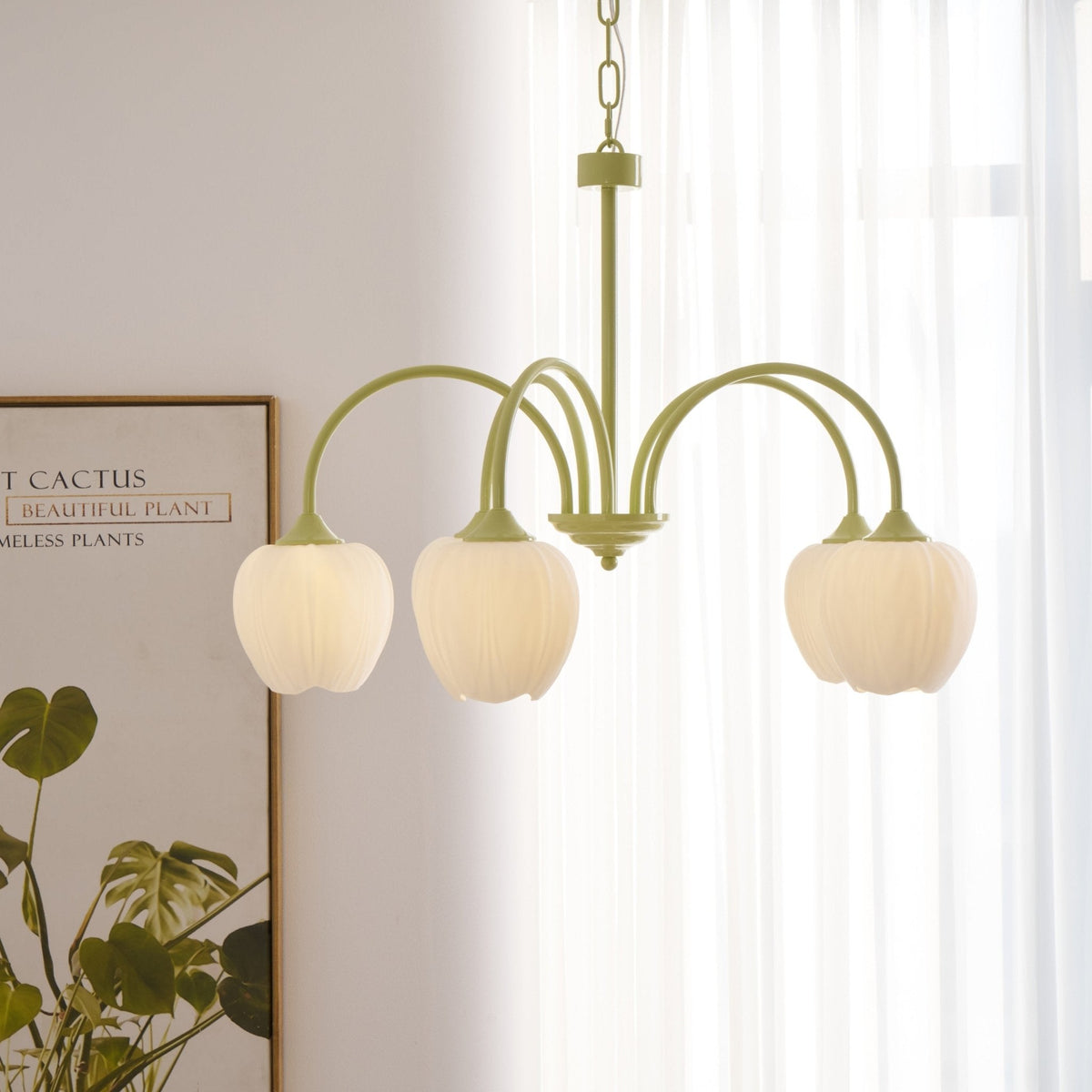 Dareya Lustre Tulipe en Verre Matcha