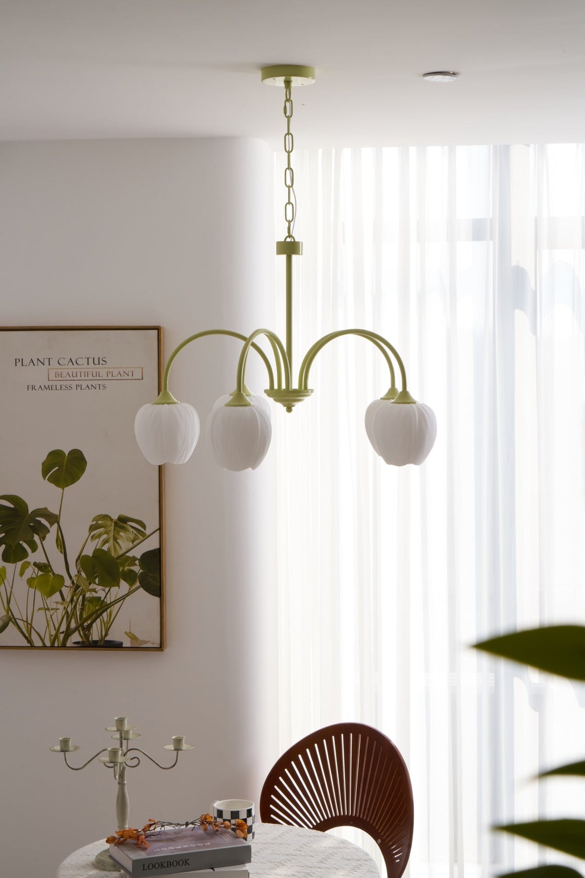 Dareya Lustre Tulipe en Verre Matcha